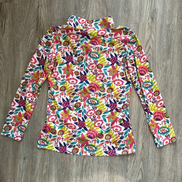 NWOT Spyder Kids Girl's L 14-16 Blue Pink Colorful Floral Half Zip (H24) - Picture 5 of 5